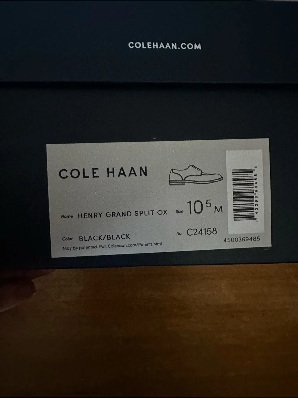 Cole Haan Black Henry Grand Split Oxfords